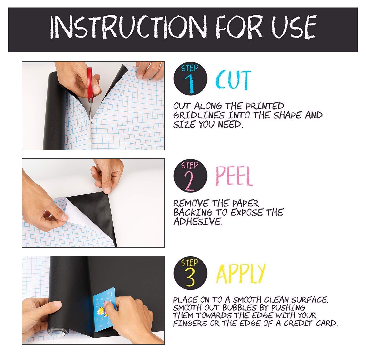 Generic Rouleaux De Papier Peint Autocollant En Vinyle Pour Tableau Noir,Ardoise Mural. à Prix Pas Cher | Maroc