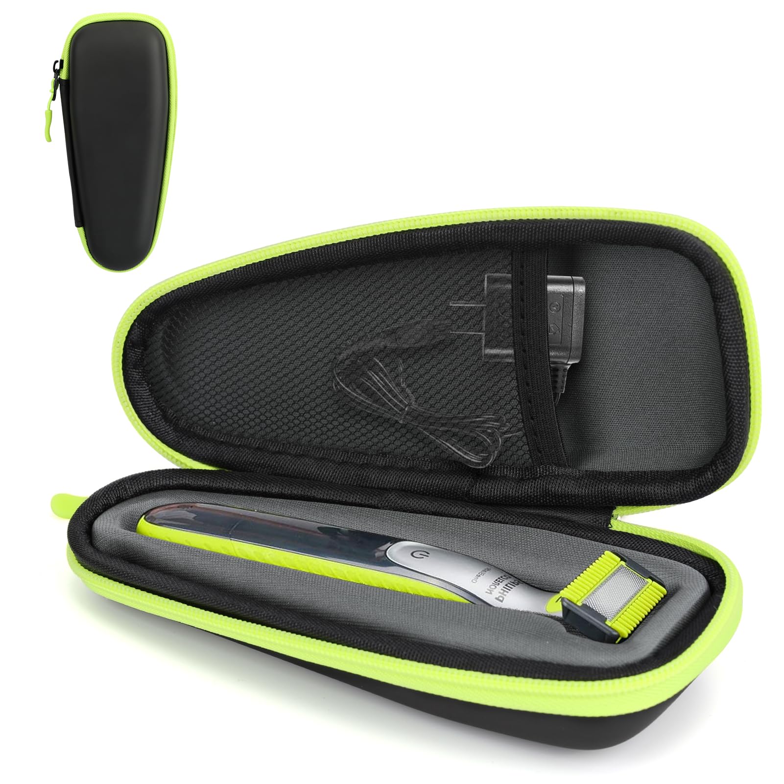 FYY Funda para Philips One Blade, Philips Series QP2520, QP2530 y QP2630, afeitadora de barba One Blade 360, estuche de viaje, funda dura de viaje, afeitadora eléctrica para hombre, color verde