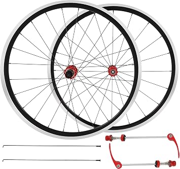 700c Wheelset, Road Bike Wheelset, Ultralight Aluminium Alloy Front 20 Rear 24 C/V Brake Clincher Bike Wheels for Road Bikes Compatible with 7-12 Speed
