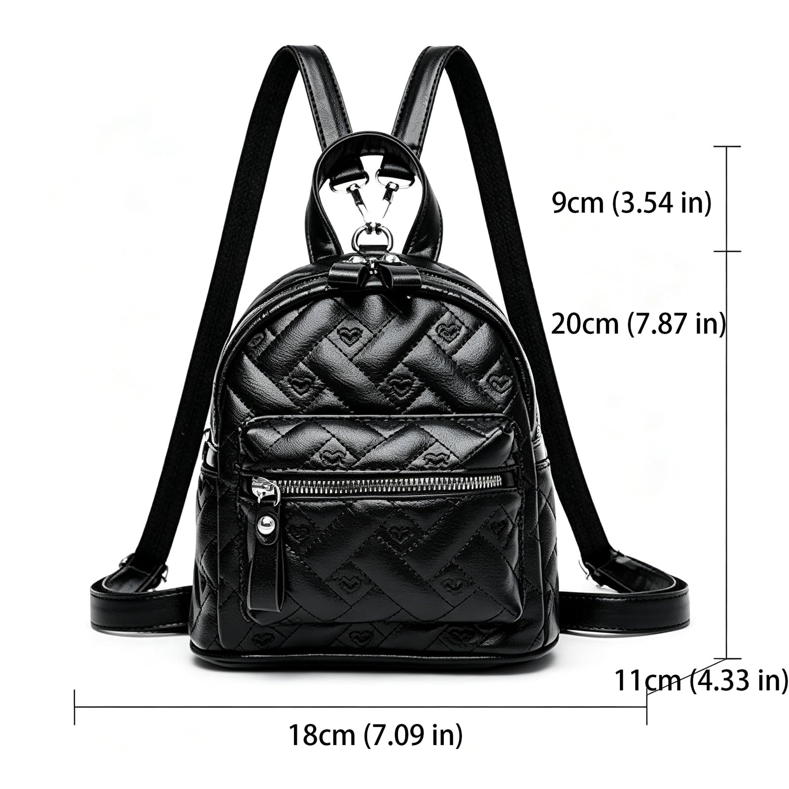 Mini Quilted PU Skóra Convertible plecak, lekki 4-Way Crossbody Satchel Daypack torba na ramię dla kobiet,White