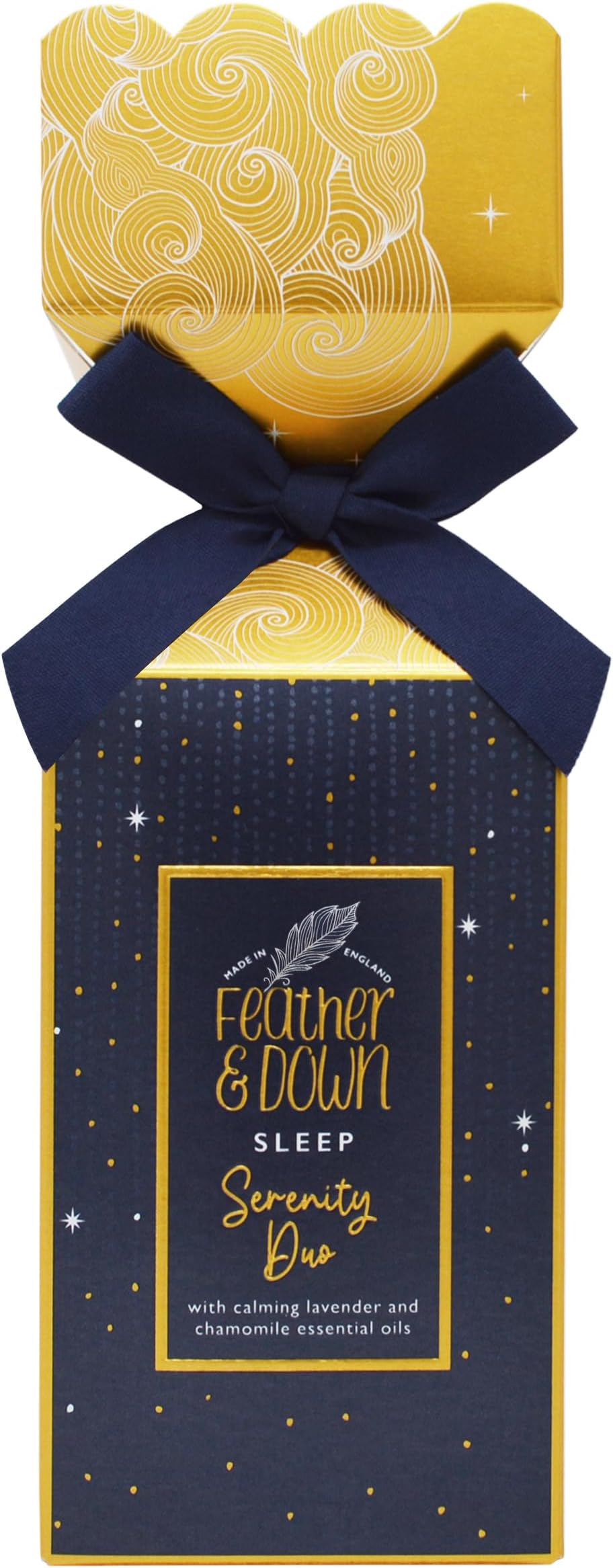 Feather and Down Serenity Duo Gift Set (2 x 50ml Pillow Spray & Relaxing Eye Mask) - With Lavender & Chamomile Essential Oils to Encourage Calm & Aid a Restful Night's Sleep.