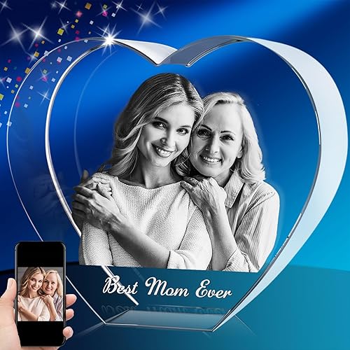 Novgarden Foto de cristal 3D, regalos personalizados para el día de la madre, regalos conmemorativos para mujeres y ella en cumpleaños, aniversario,