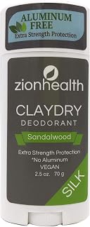 Zion Health Clay Dry Silk Deodorant Stick 2.8 oz Sandalwood