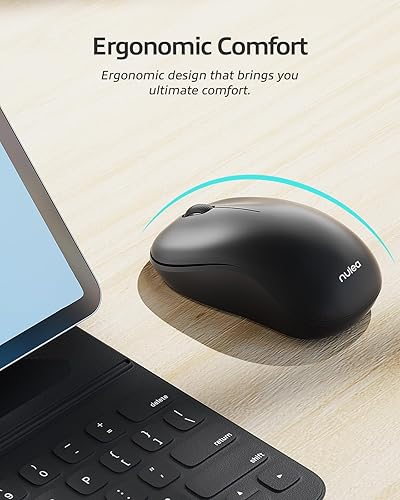 Miniatura 3 de Nulea Ratón inalámbrico de modo dual 2.4G y Bluetooth, 1200 DPI, para oficina en casa, viajes, compatible con PC, laptop, laptop, iPad, Mac,