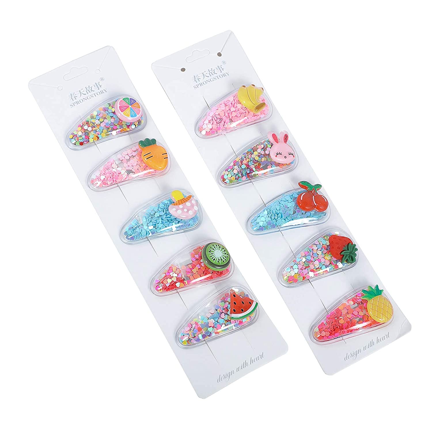 HOMEMATES Korean Style Transparent Shiny Sequins Snap Fruit Cartoon Animal Hairclip, Elegant Non Slip For Baby, Girls & Teens, Hair Accessories Random 10 Pcs (B098NQKRQL) Amazon Price History, Amazon Price Tracker