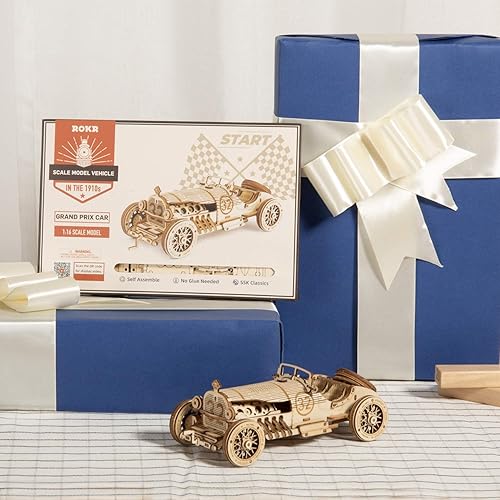 Miniatura 3 de Rokr - Puzzles 3D de madera para adultos, modelos mecánicos. Kits para construir (automóvil Grand Prix)