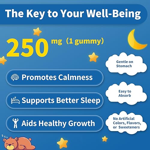 Miniatura 7 de Gomitas de glicinato de magnesio para niños, paquete doble de 120 unidades, sin azúcar, apoyo para calmar y dormir para niños con vitamina D3, B6 y