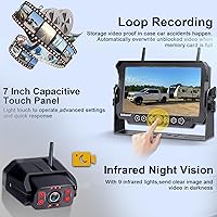 Vista 4 de Cámara de respaldo RV inalámbrica HD 1080P con monitor DVR de 7 pulgadas, versión más reciente 2022, adaptador de señales estable para Furrion