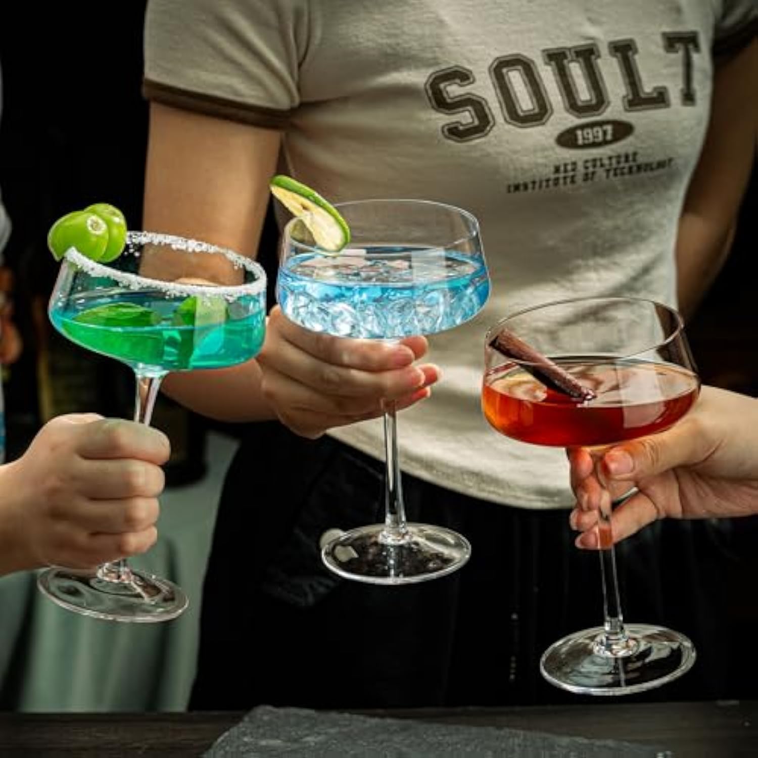 Set of 4 Crystal Martini Glasses, 12oz Premium Cocktail Tumblers- Lead-Free Clear Glassware for Bar and Home (8 SET)