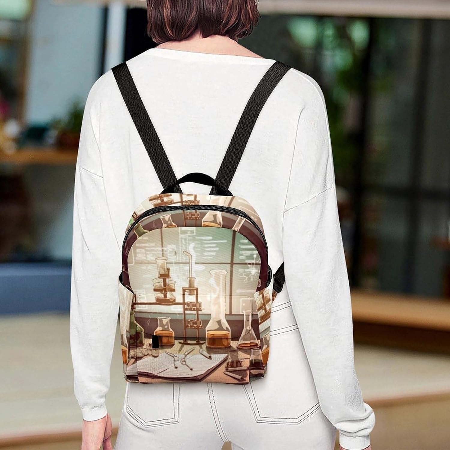 Waterproof Mini Backpack for Women - 10 Inch Oxford Lightweight Daypack Cute Bag Small Daypack Chemistry Lab Small Backpack Purse for Travel Work Weekender