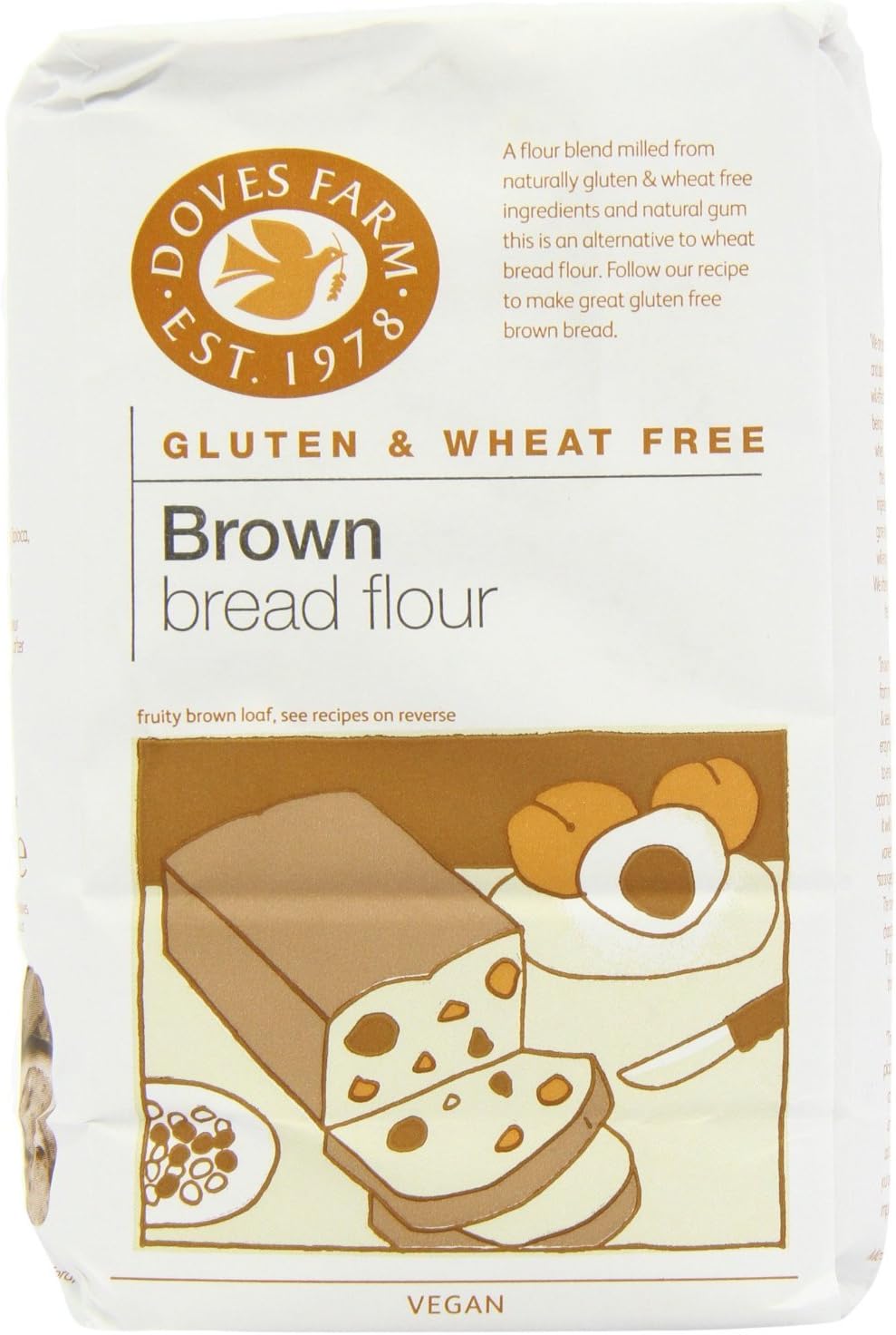 Doves Farm | Gluten Free Brown Bread Flour | 4 x 1kg