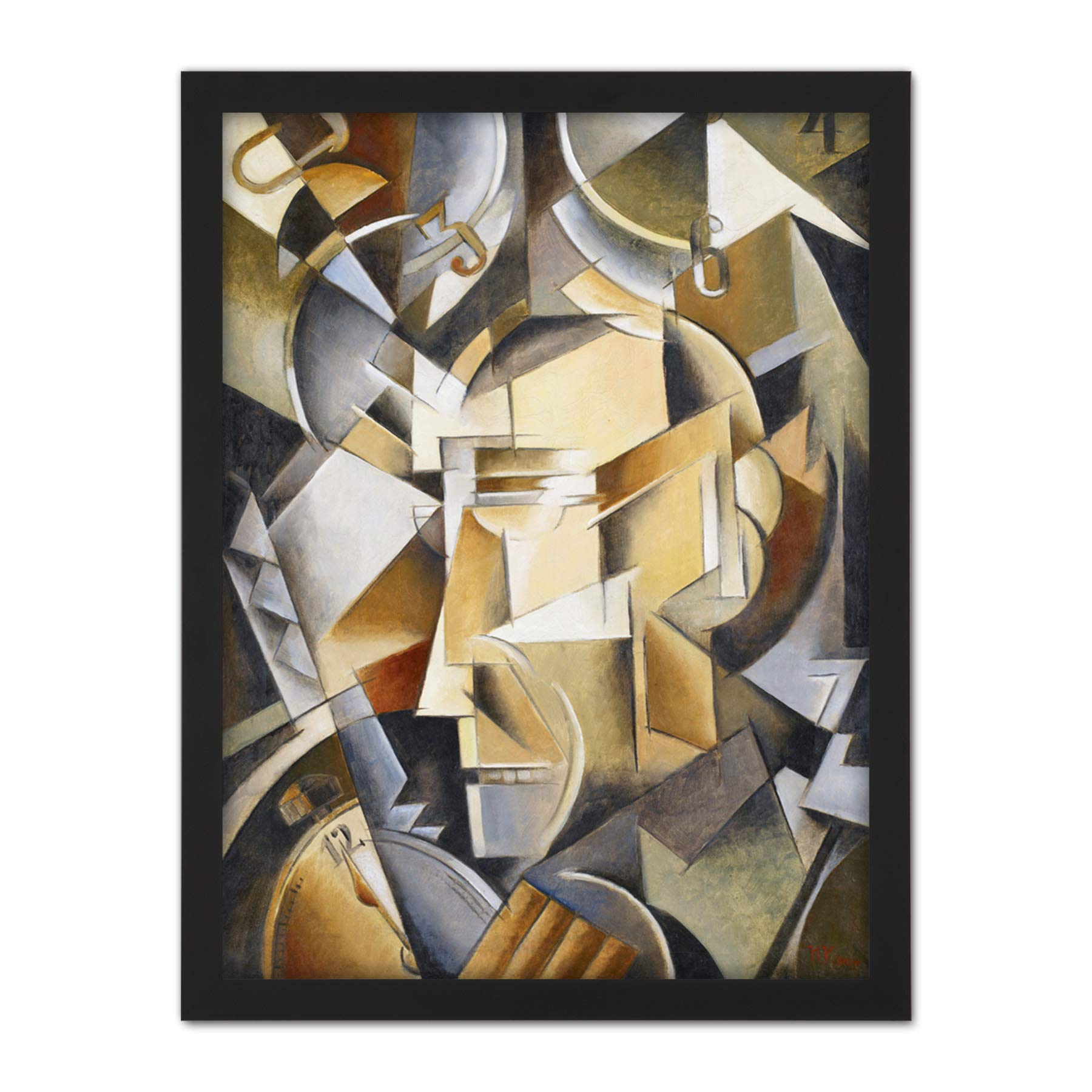 Kliun The Clockmaker Face Abstract Painting Large Framed Art Print Poster Wall Decor 18x24 in