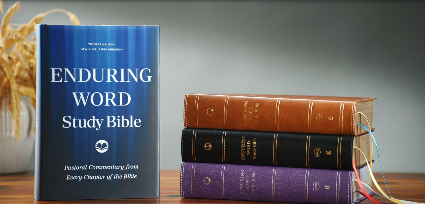 Image of Enduring Word Study Bible: Pastoral Commentary from Every Chapter of the Bible (NKJV, Brown Leathersoft, Red Letter, Comfort Print)