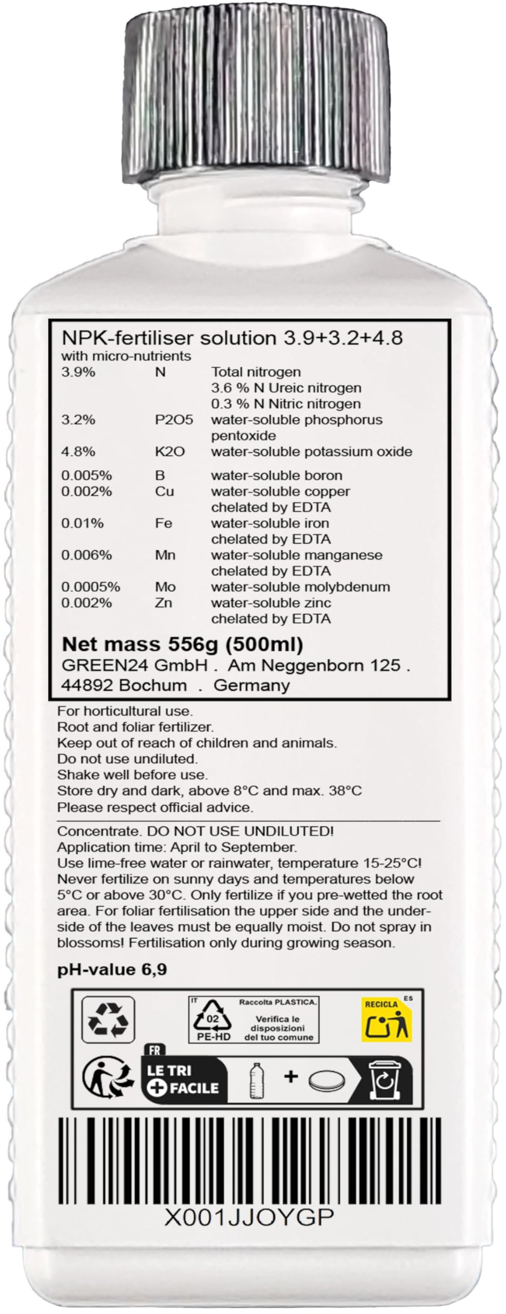 Fertilizante de arce japonés - Arce dividido - Hightech NPK - 500ml