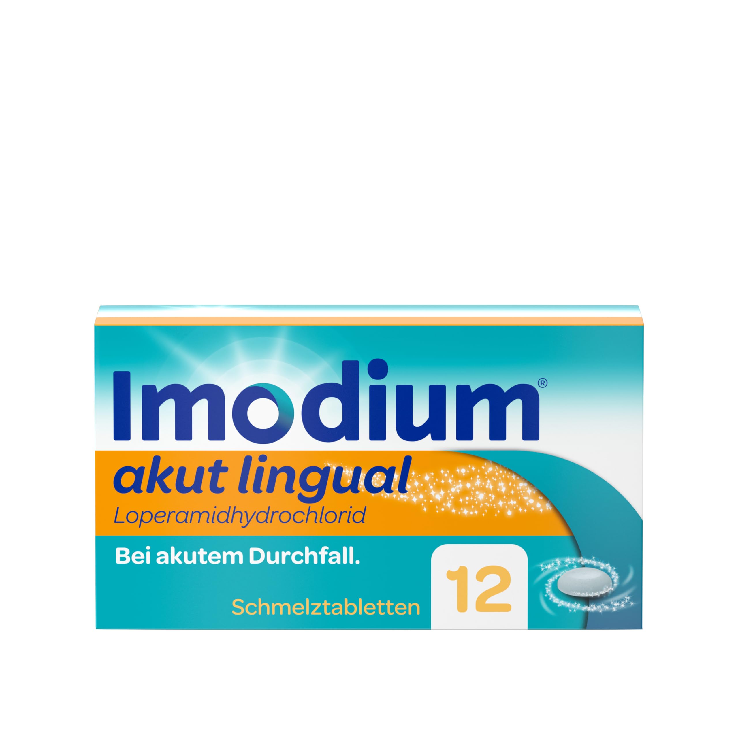 Imodium® akut lingual - Soforthilfe bei akutem Durchfall – Schmilzt sofort auf der Zunge - 12 Tabletten 12 Stück (1er Pack)