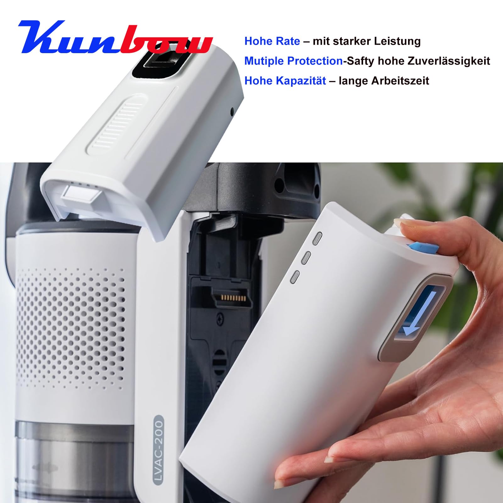 3000mAh Ersatzakku für Levoit LVAC 200, Ersatzbatterie für Levoit LSV-V201-WUS Akku Staubsauger, Ersatz für Levoit Batterie LSV-V201B. (22.2V/66.6Wh)