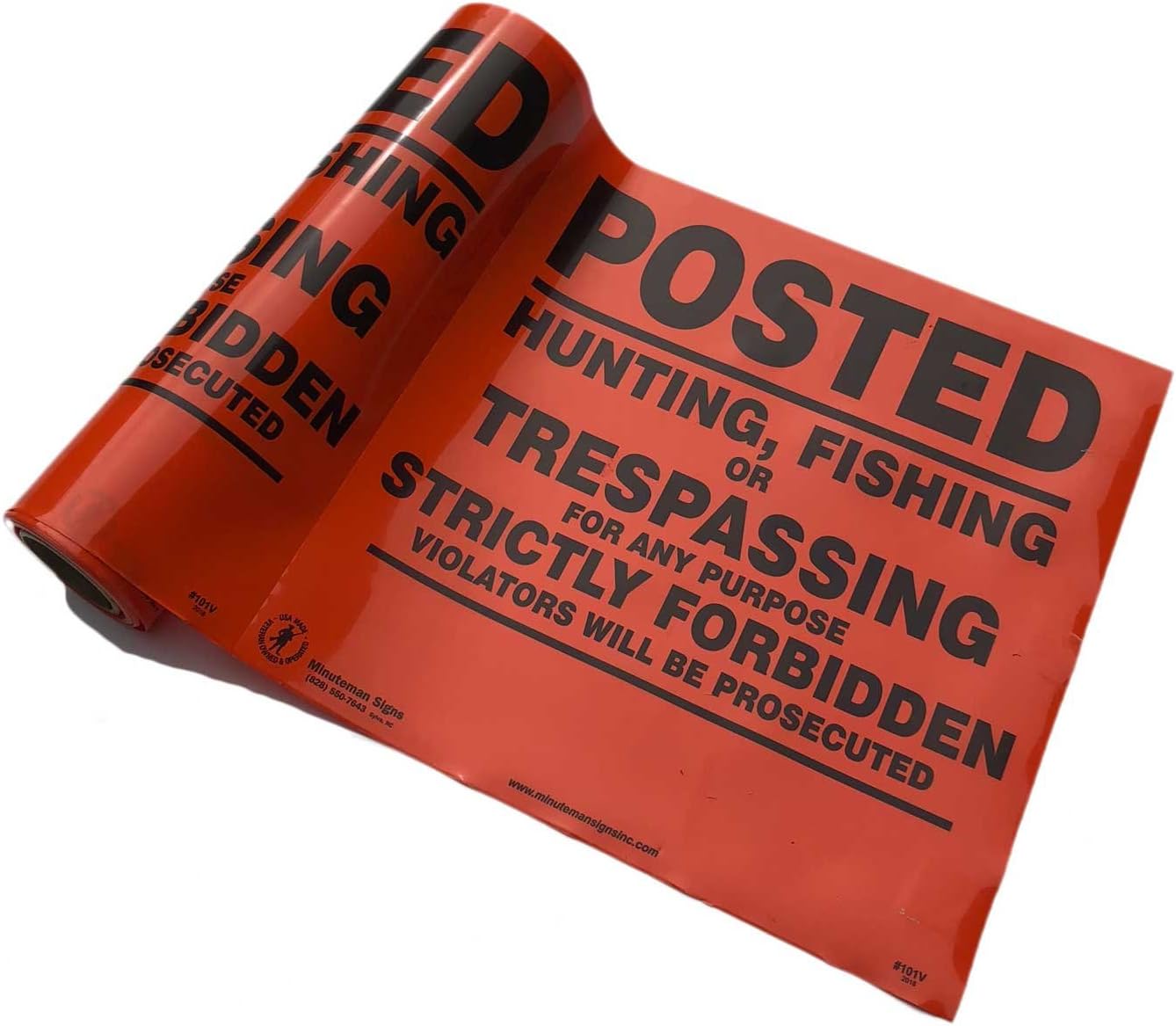 Custom Sign, No Trespassing, No Hunting, No Fishing, 50 Pack, Orange