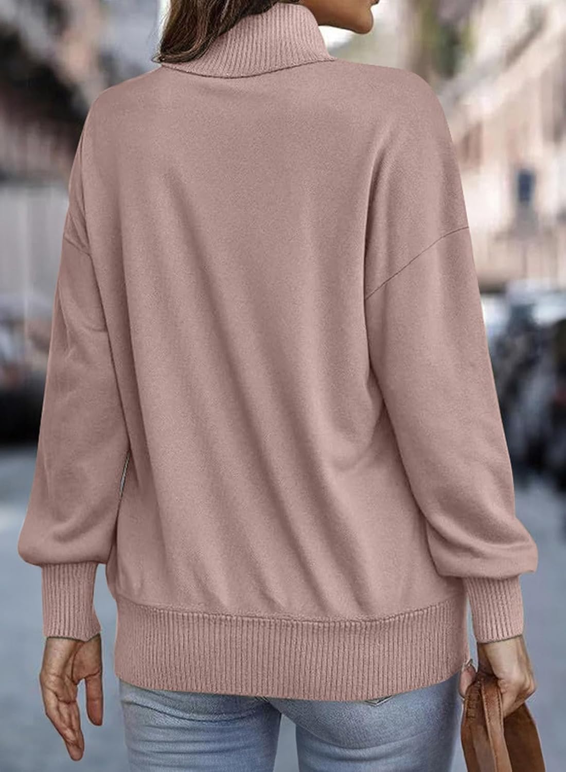 SHEWIN Womens Sweatshirt Casual Long Sleeve Half Zip Pullover Lightweight Sweatshirts Tops Fall Fashion Outfits 2025 - Image 3