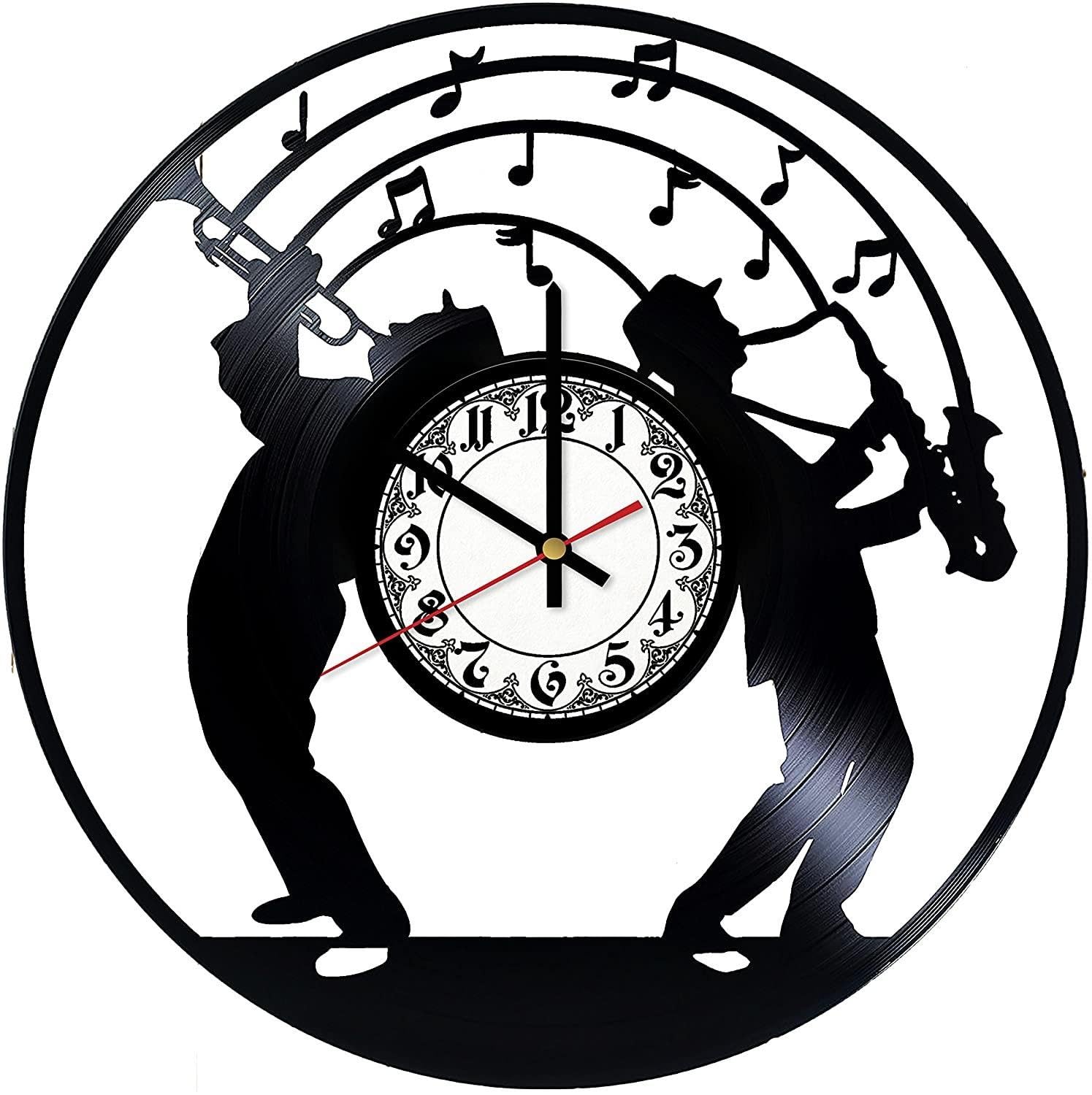Horloge murale vinyle jazz pour habiller un mur vide