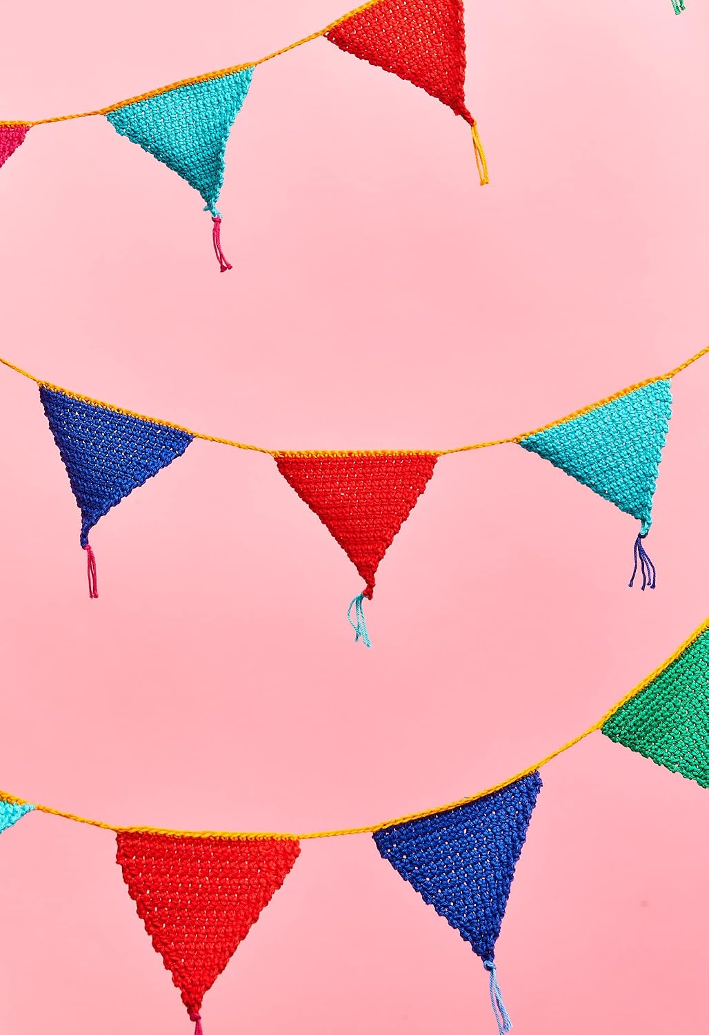 Sirdar Kith & Kin, Bright Bunting Crochet Kit, Includes 8 Balls Happy Cotton, 4.5mm / US G/6 Crochet Hook, Darning Needle, Sewing Needle & Thread, Ribbon Label and Sticker
