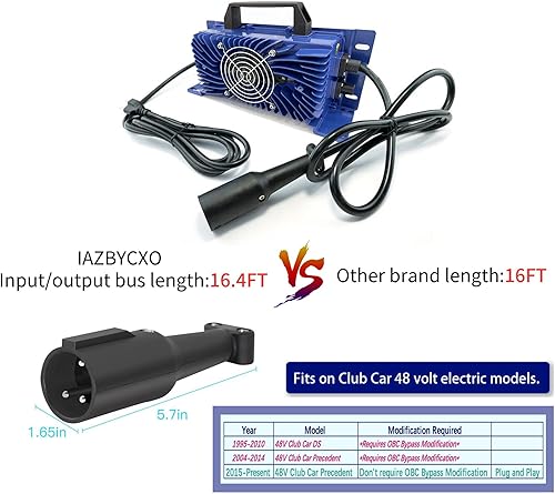 Miniatura 2 de Cargador de batería de coche Club de 15 amperios para carros de golf de 48 voltios