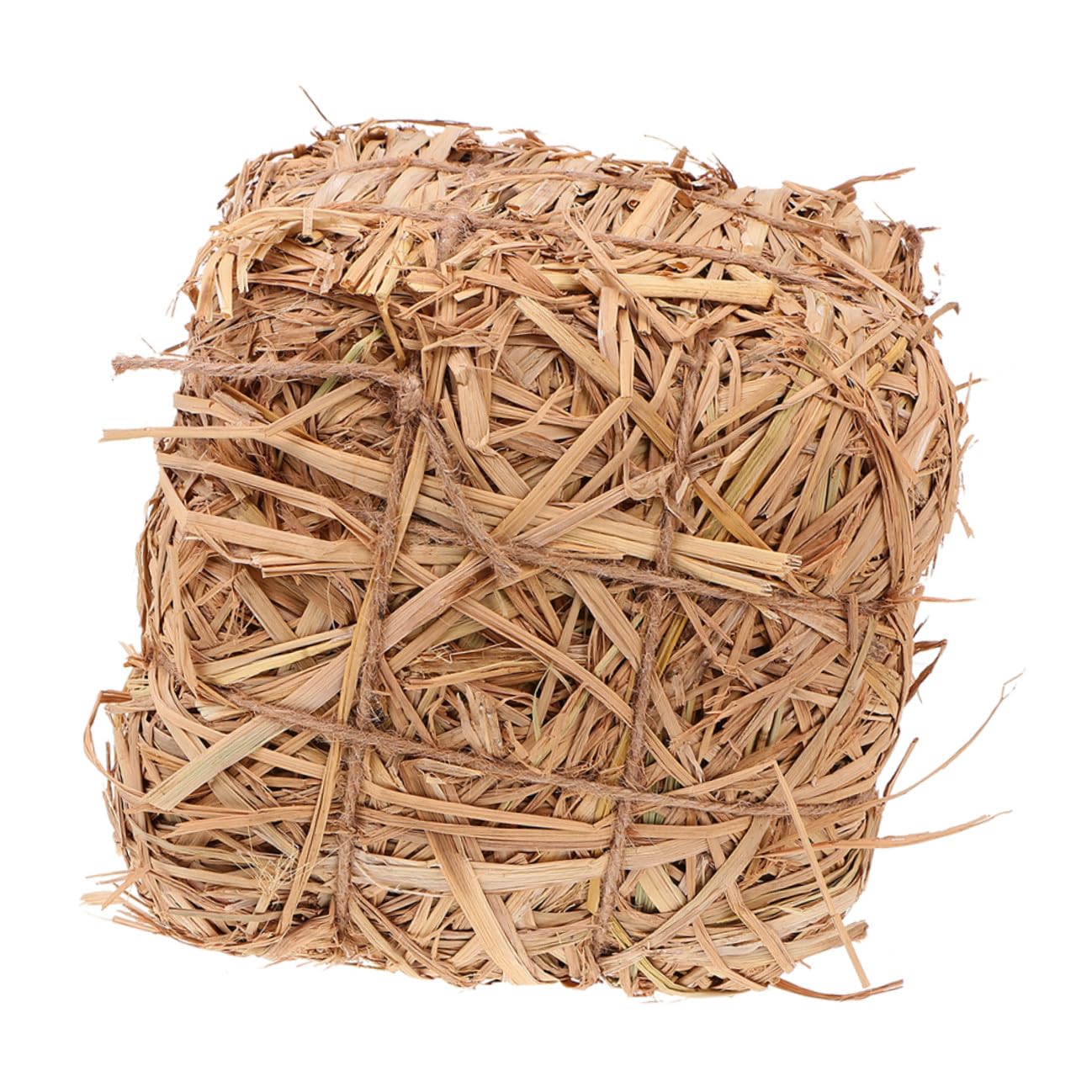 Décoration de meule de foin carrée 20cm en paille naturelle
