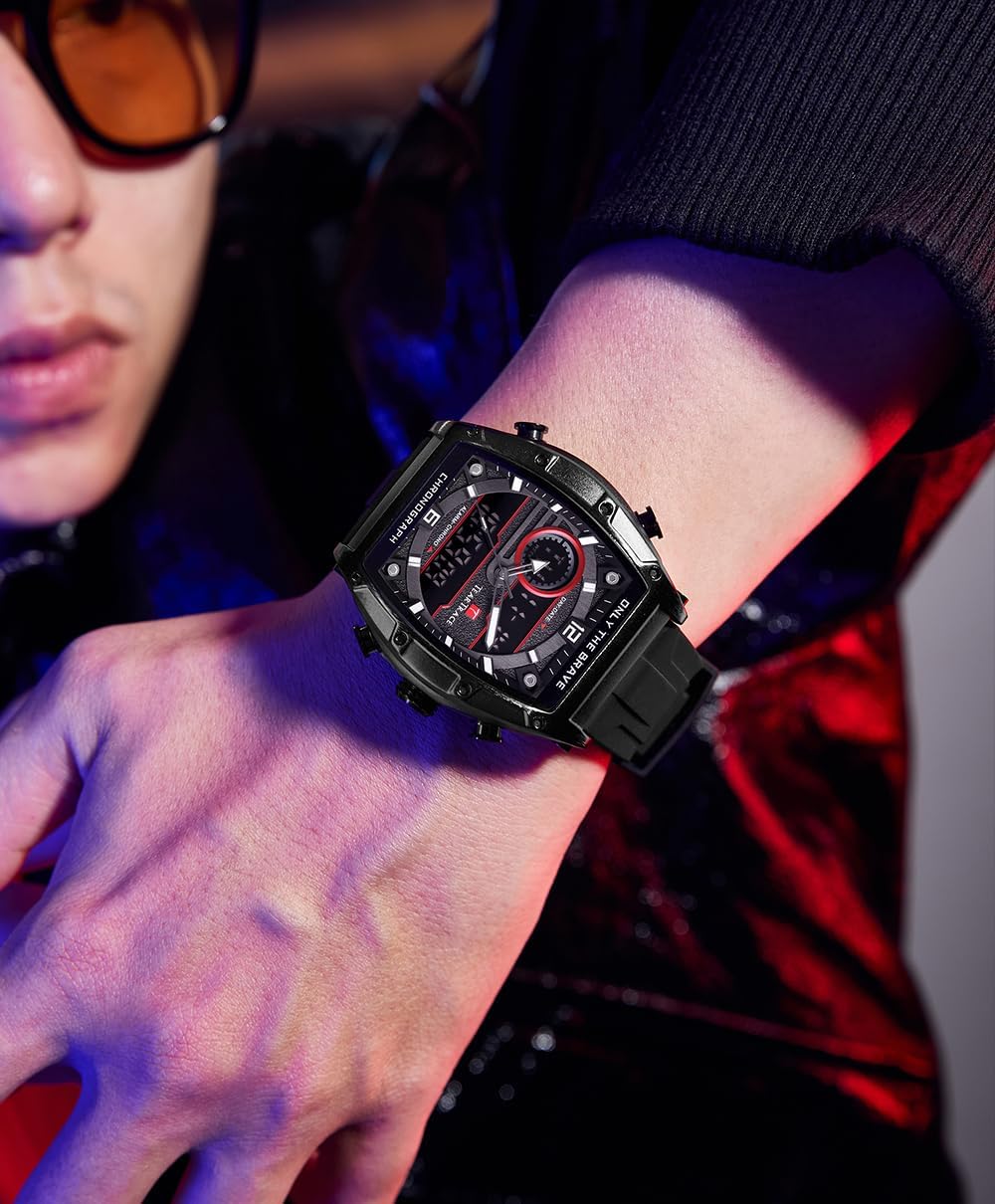 Mens Analog Digital Watch Waterproof, Watches for Men Chronograph with Alarm, Stopwatch Luminous Display, Silicone Strap for Dress Sport - Image 7