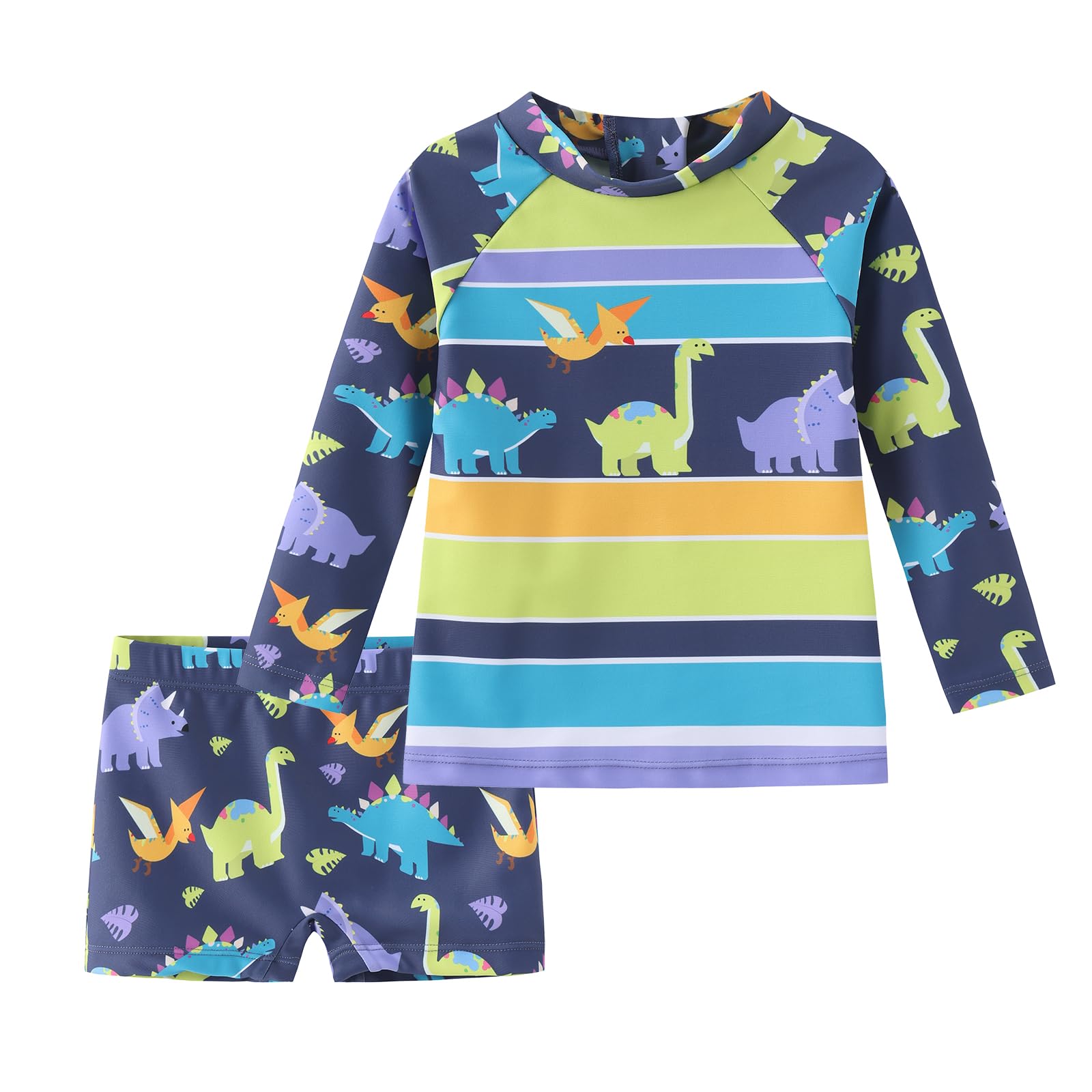 UV Shirt Kinder Baby Jungen Badeshirt Zweiteilig Langarm Schwimmshirt Kinder Badeshorts Jungen Badeset Schnelltrocknende Badeanzug Set 62 110/6 Monate-5 Jahre
