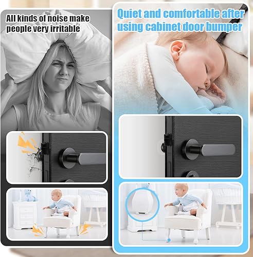 Miniatura 2 de Alfombrilla cortable para puerta de armario, almohadillas transparentes de amortiguación de sonido de alta calidad, almohadillas autoadhesivas