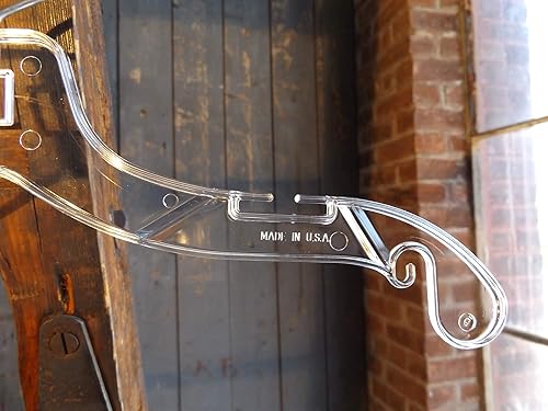 Miniatura 6 de NAHANCO 414 perchas de plástico transparente para jóvenes, gancho giratorio de metal y muescas para correas, peso súper pesado, 14 pulgadas