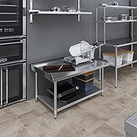 Vista 9 de AmGood Soporte para equipo de acero inoxidable de 30 x 48 pulgadas Altura: 24 pulgadas Mesa de parrilla comercial resistente