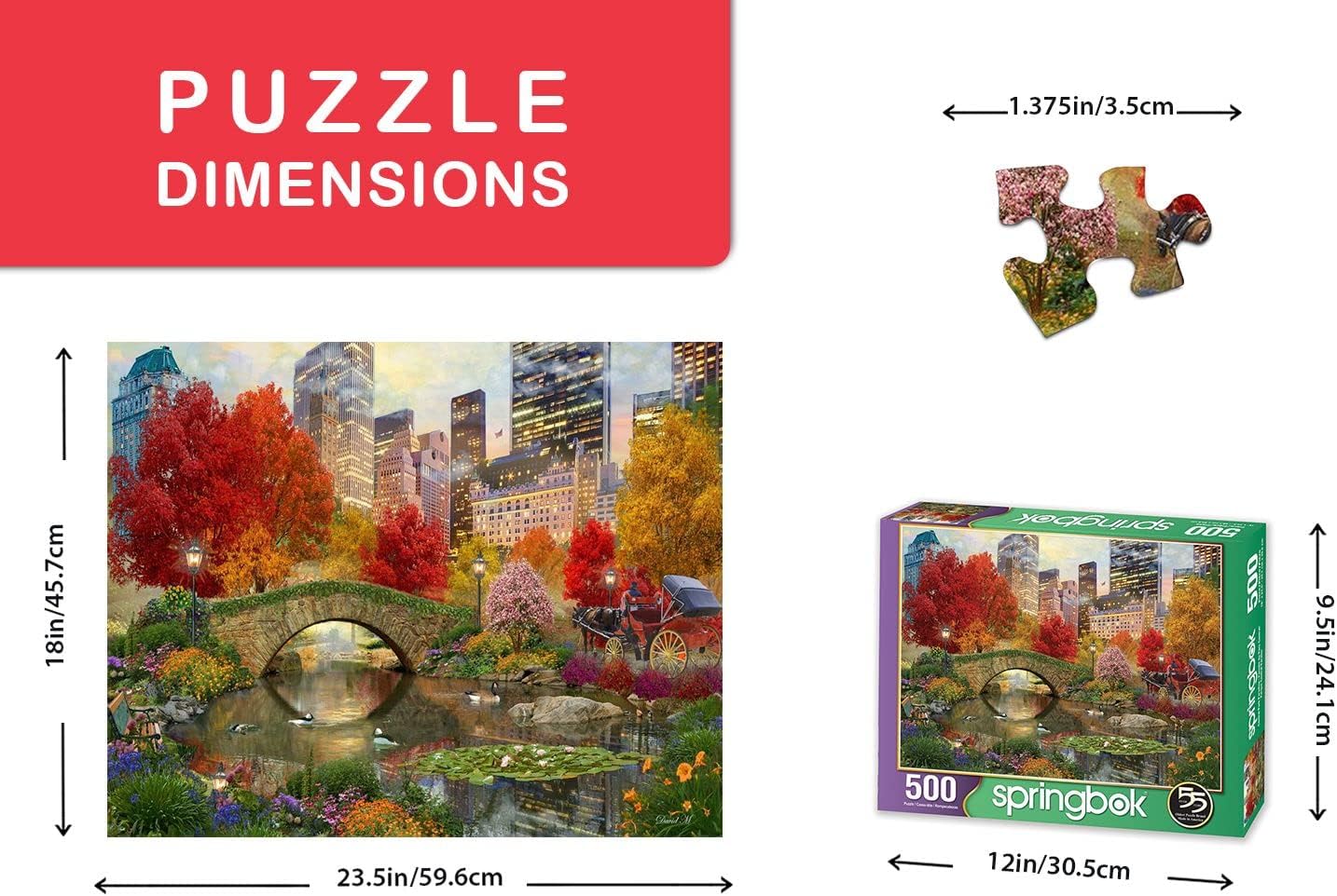 Springbok's 500 Piece Jigsaw Puzzle Central Park Paradise - Made in USA