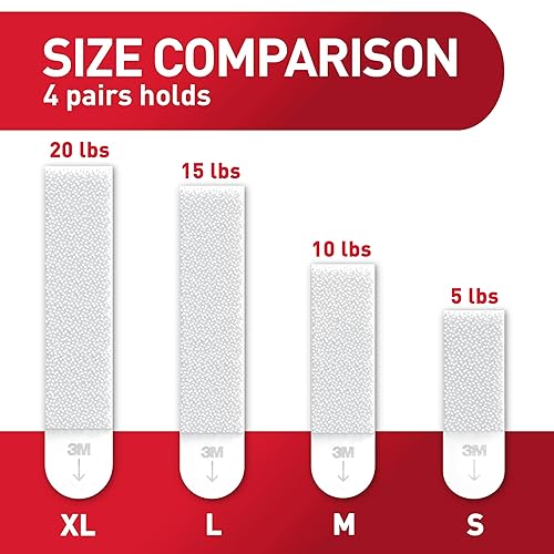 Miniatura 5 de Command 20 pares de tiras grandes de 15 libras para colgar cuadros (40 tiras), ganchos sin daños para marcos de fotos, no requiere herramientas