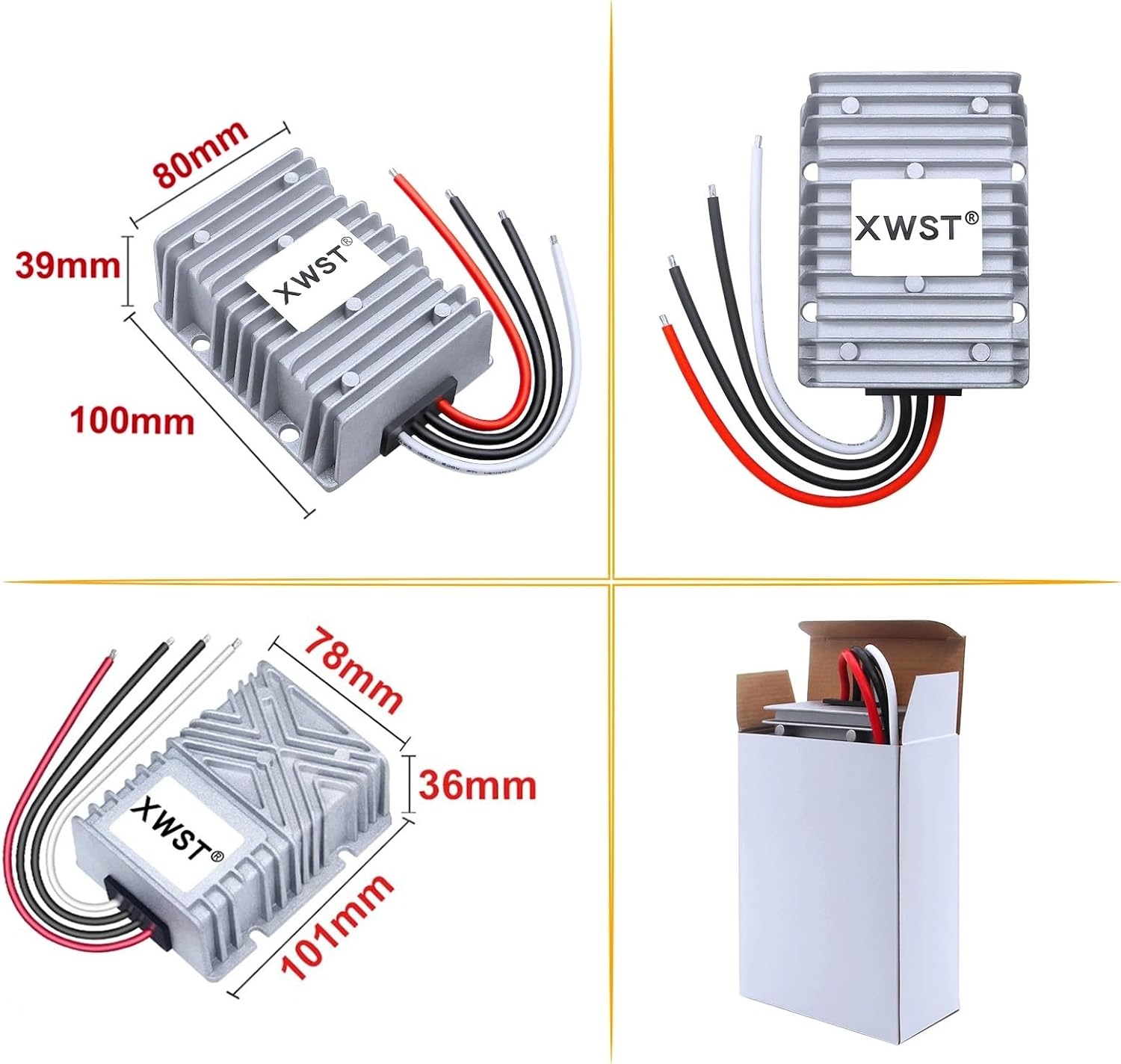 DC DC Converter 30-90V to 24V Step Down Power Inverter 48V to 24V Voltage Regulator 60V to 24V Buck Converter 72V to 24V(3A ABS Platisc L)