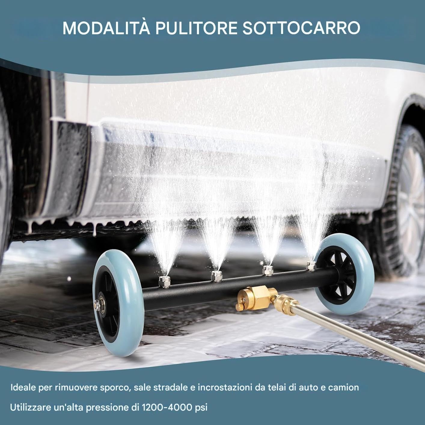 Pulitore Sottoscocca,Accessorio per Idropulitrice Sottoscocca da 40Cm | Spruzzatore Potente - Autolavaggio Garage Veicoli Esterni Autocarri