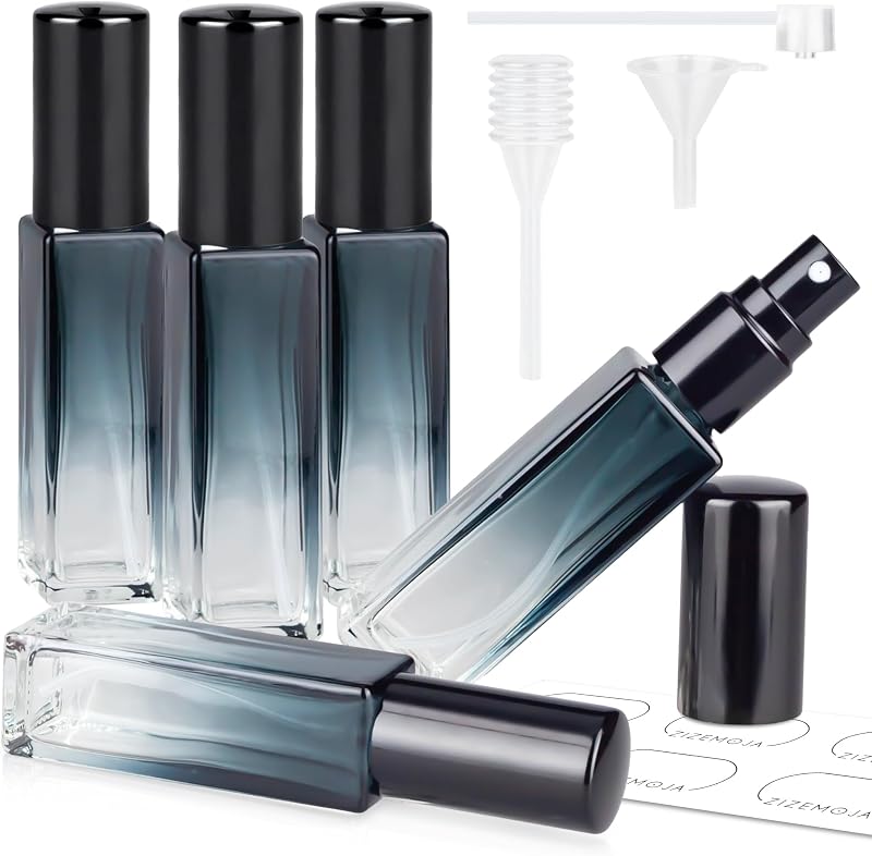 Frascos de Perfume Recarregáveis ZIZEMOJA com Atomizador, 10 mL, Pacote com 5