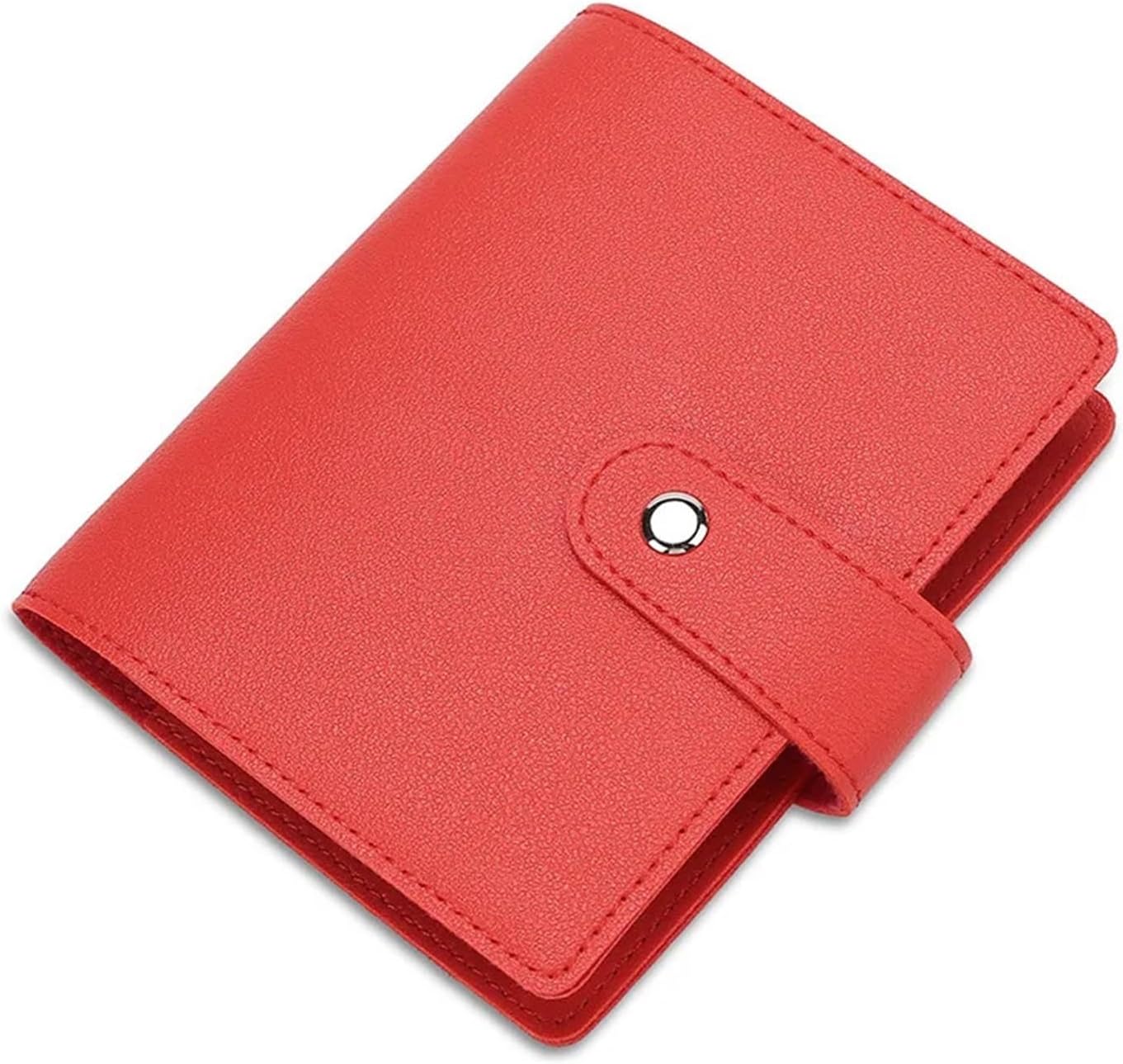 Leather Large Capacity Women's Men's ID Credit Card Case Holder Wallet Organizer Gift Business Card ID Holder Wallet 64 Slots(Red)