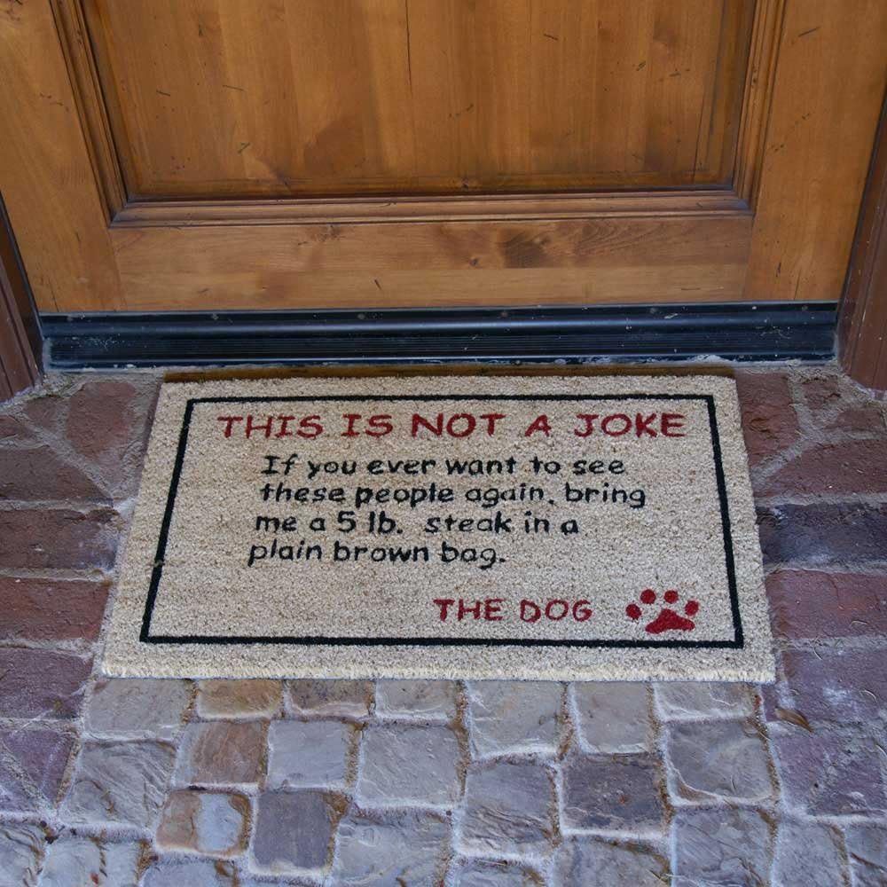 Rubber-Cal 10-106-026 Bring a 5 lbs. Steak Dog Door Mat, 18" x 30"