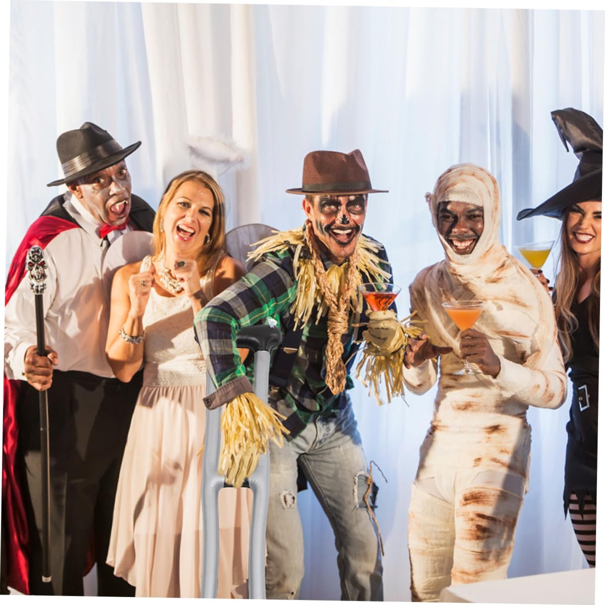 UPKOCH 4Pcs Inflatable Cane Party Props Creative PVC Walking Stick Balloon for Stage Performance Halloween and Costume Events Lightweight Easy to Inflate
