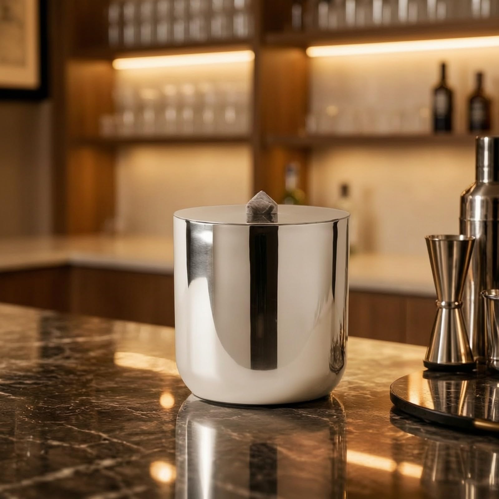 MagiDeal Cubo Cilíndrico para Champán | Refrigerador Mesa para Bebidas, Portátil, Cubo Hielera con Pares Aisladas, Bar Casero, Restaurante