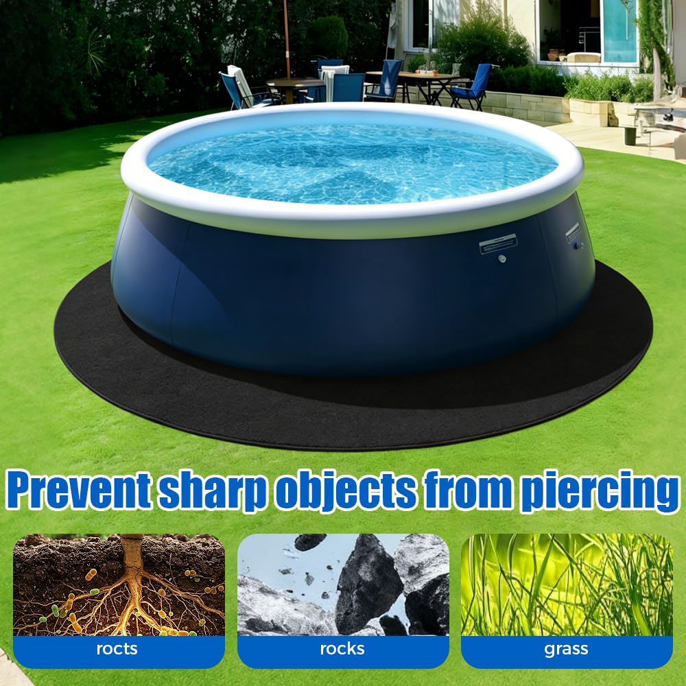 Tapiz Suelo Piscina, 4m Base para Piscina Redonda, Almohadilla para Revestimiento De Piscina, Revestimiento Extragrueso para Piscinas Elevadas