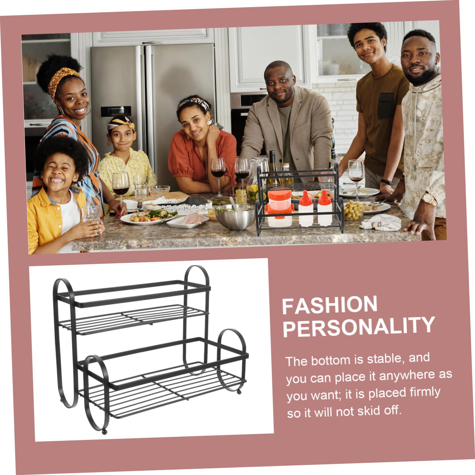 Healifty Estante para Condimentos de Mostrador y Portabotellas para Especias Base Estable Adecuado para Organización de Cocina y Almacenamiento de Condimentos en Encimera