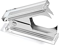 Vista 5 de OfficeGoods Juego de escritorio de acrílico de 3 piezas, incluye regla, removedor de grapas, tijeras, accesorios de escritorio funcionales