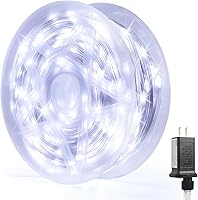 Vista 10 de Luces de Navidad de 262 pies, 800 luces LED para exteriores, alambre transparente para árbol de Navidad con 8 modos impermeables, tira de luces