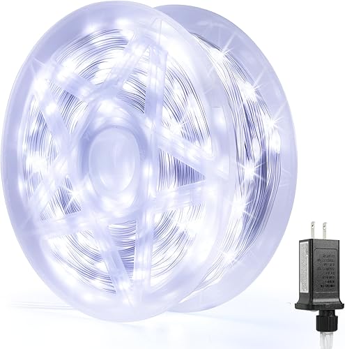 Luces de Navidad de 262 pies, 800 luces LED para exteriores, alambre transparente para árbol de Navidad con 8 modos impermeables, tira de luces