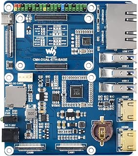 Waveshare Dual Gigabit Ethernet Base Board Designed for Raspberry Pi Compute Module 4
