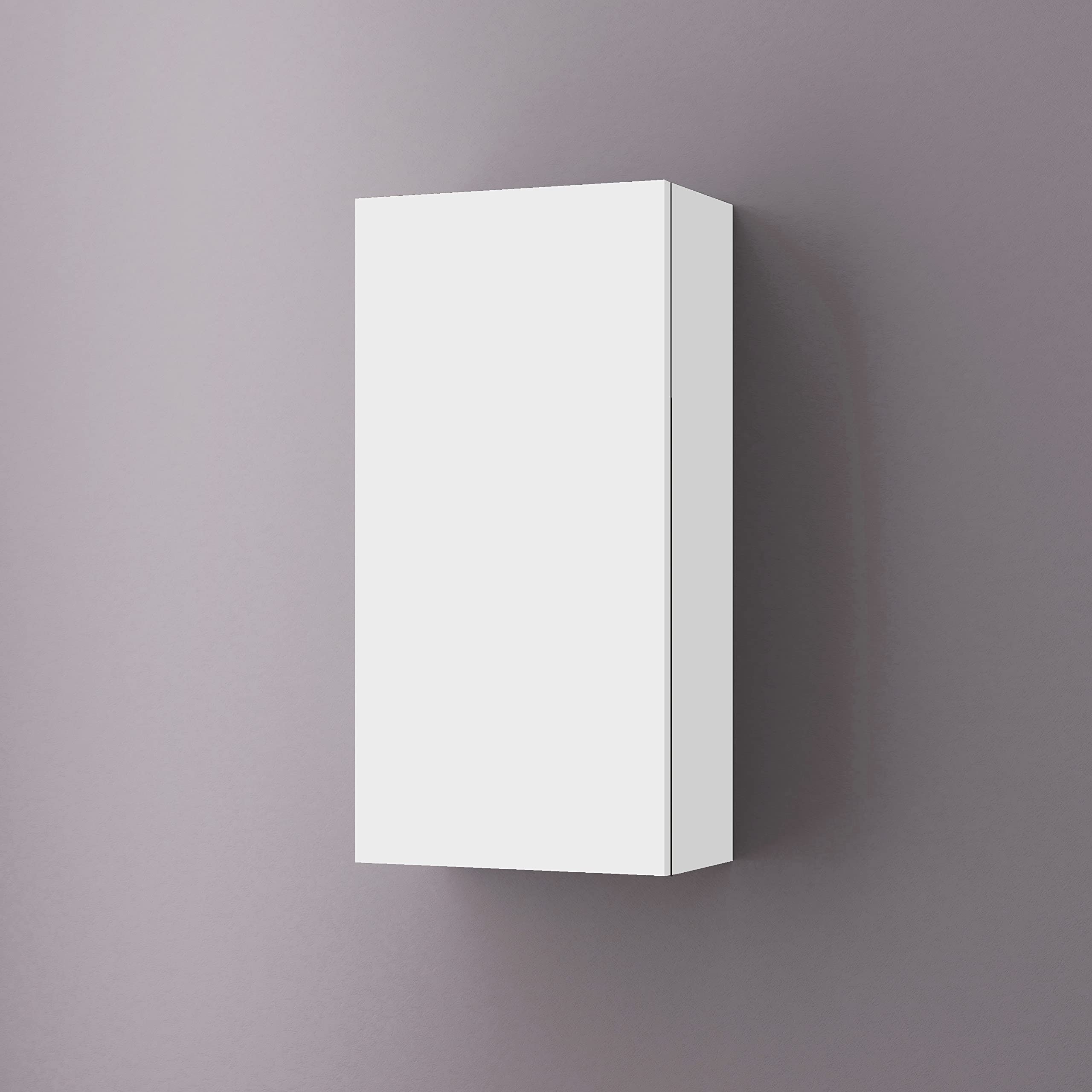 Baikal Armario Auxiliar Multiusos, Ideal para el baño o Espacios pequeños. Mueble de fácil instalación. Melamina 16mm. Mueble MONTADO. 1 Puerta Blanco