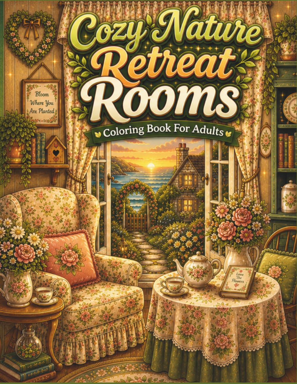 Cozy Nature Retreat Rooms Coloring Book for Adults: Forest Cabins Mountain Views Botanical Rooms and Peaceful Scenic Designs for Relaxation and Anxiety Relief (Cozy Rooms Collection)