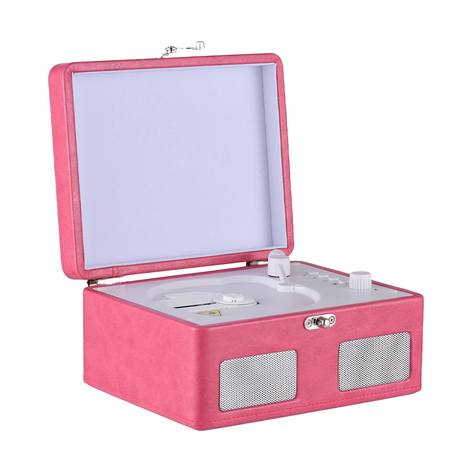 CHICIRIS Music Player Record Player, CD con Batteria Ricaricabile Turntable, Portatile, per Appassionati di Musica, Output di Input 3,5 Mm (PINK)