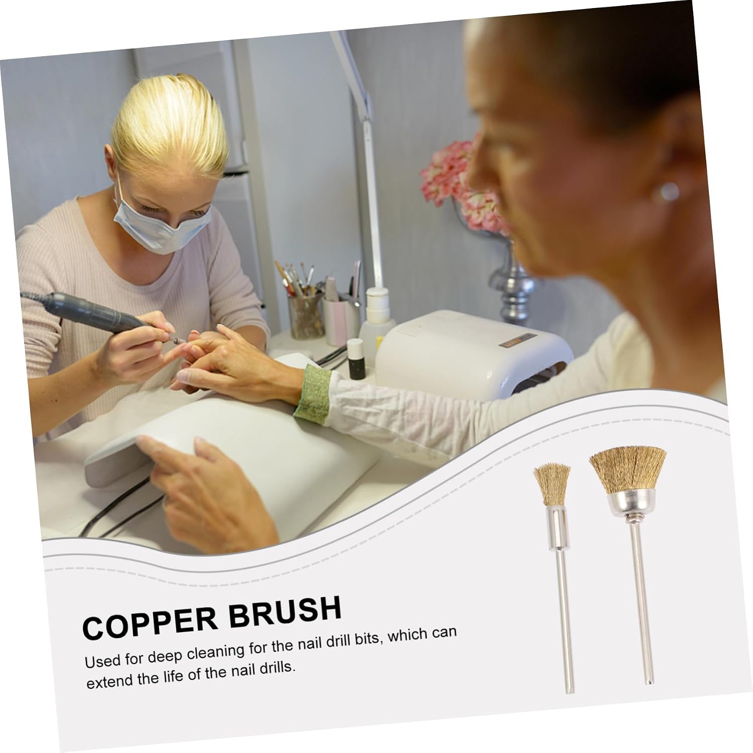4Pcs Copper Wire Brush Cleaner for Nail Drill Bits - Multi-Functional Cleaning Tool for and Beginners Ideal for Manicure and Pedicure